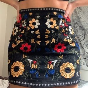 Embroidered Mini Skirt